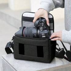 Shein pc Black DSLR Camera Bag Handbags Nylon Shoulder Bag Camera Case Portable For Nikon Canon Panasonic DSLR CameraWaterproof DSLR Camera Bag For Canon E