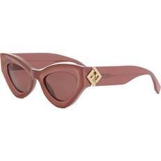 Fendi FF Diamond Logo Cat-Eye Sunglasses - Shiny Red Violet