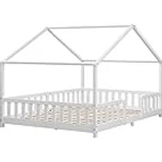 Cunas [en.casa] Cama Para Niños Treviolo Forma De Casa Pino 140x200 cm