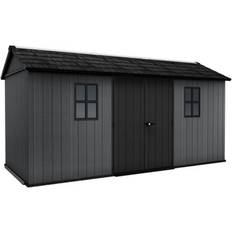 Keter Newton Plus Horizontal 15x7.5 Ft Plastic 2 Door Shed With Floor & 2 Windows (Building Area )