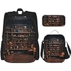 Drtgeds Large Capacity Backpack - Library Bookshelf1