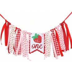 Mother's Day Garlands Shein Strawberry Themed First Birthday Party Banner High Chair Decor With Tassel Photo Props For Sweet Berry st Birthday Party Room Decoration