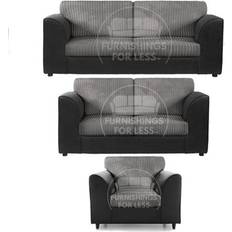 B&Q Sofas B&Q Jumbo Cord 3 + 2 + 1 Fabric 3 Piece Suite Sofa