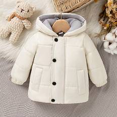 9-12M Jackets Shein Baby Girl Hooded ZipUp Padded Coat Comfortable Elegant FallWinter New Collection