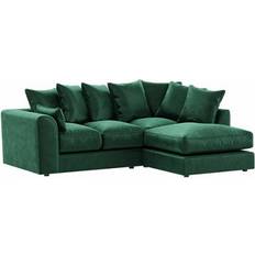 B&Q Plush Velvet Green Right Hand Corner Sofa