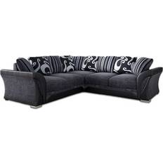 B&Q Black And Grey L Shaped 5 Seater Fabric Corner Sofa