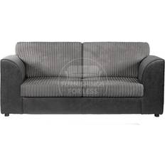 B&Q Sofas B&Q Jumbo Cord Fabric 3 Seater Fullback Black And Grey Sofa