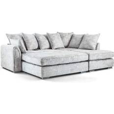 B&Q Fabric Corner Bed Silver Fox With Footstool Sofa