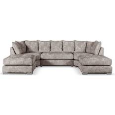 B&Q U-Shape Fabric 5 Seater Alaska Truffle Scatter Back Sofa