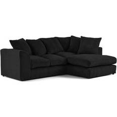 B&Q Dylan Jumbo Cord Black Right Hand Sofa