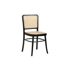 Romimex Black Natural Rattan Teak 44 x 89 x 53 cm Garden Dining Chair