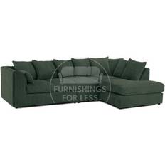 B&Q Sofas B&Q Green Jumbo Cord 5 Seater Corner Sofa
