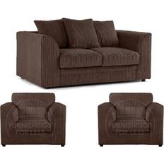 B&Q Sofas B&Q Jumbo Cord 2 + 1 + 1 Fabric 3 Piece Suite Sofa