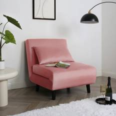 B&Q Furniture B&Q Aurora Single Bed Chair In Pink Velvet 1 Seater Sofa