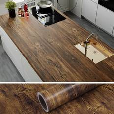 Vintage Brown Wood Wallpaper 60cm900cm Wood Effect Vinyl Self Adhesive Contact Paper for Furniture Vinyl Wrap for Kitchen Cupboards Waterproof