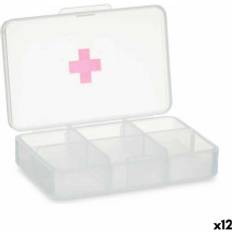 Hälsovårdsprodukter Berilo Transparent Plastpillerbox med Fack 11.5 x 18 x 2.2 cm
