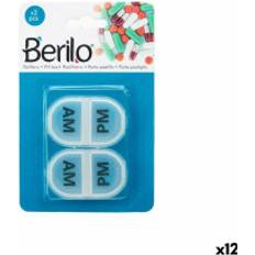 Crutches & Medical Aids Berilo Transparent Plastic Pillbox Set 12 Units