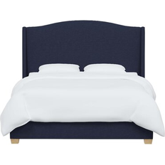 Blue Beds Allis Upholstered Low Profile Platform Bed - Classic Navy Linen Full