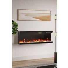 60inch 3 Side Electric Fireplace Black Size