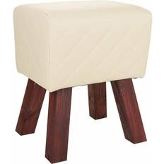 Polyester Sittpallar Alexandra House Living PVC MDF Wood 30 x 47 x 36 cm Seating Stool