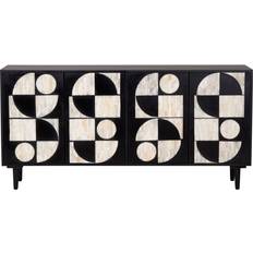 Romimex Brown Black Wood Bone 40 x 80 x 160 cm Sideboard