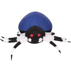 Inflatable Decorations Haunted Hill Farm 6-ft Pre-Lit Inflatable Spider Outdoor Halloween Decoration Polyester HISPIDER062-L