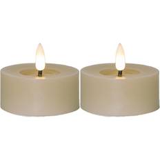 Flamme Flow Värmeljus LED 2-Pack Beige Stearinljus