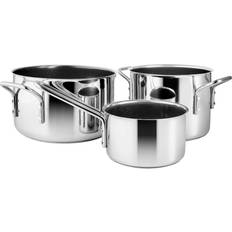 Eva Trio Grytor Eva Trio Stainless Steel Grydesæt 3 stk 1,1 l 2,2 3,6 Keramisk S - 2 Serveringsfat Från Magasin - Polished Steel 2 med lock 3 L