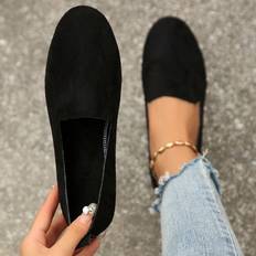 Low Shoes Shein Womens Flat Loafers Fashionable Faux Suede SlipOn Casual Shoes Vintage Style Comfortable Classic SlipOn Shoes For Women