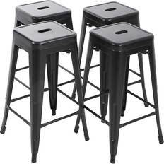 FDW Set of 4 Bar 30 Inches Metal Counter Height Patio Seating Stool