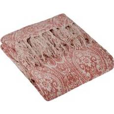 Cotton Blankets Paoletti Durelle Printed Throw Coral 130 x 170 cm Blankets Orange (169.9x)