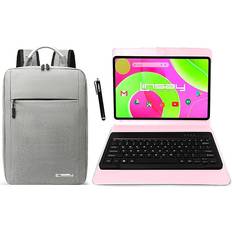 Tablets Linsay Octa Core Wi-Fi Tablet 12" 8GB RAM 256GB Storage Android 14 With Pink Keyboard Case