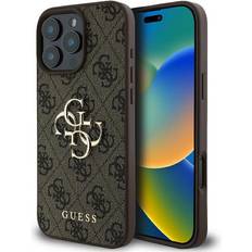 Apple iPhone 11 Mobile Phone Cases Guess Case iphone 16 pro brown big logo gold metal