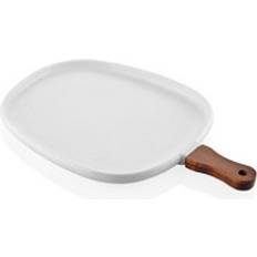 Rozi Woody Collection Porcelain Serving Board - 38 x 25 cm Serving Platter & Tray