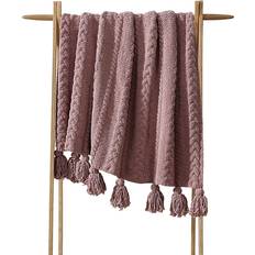 Sunday Citizen Braided Pom Pom Throw - Rose Blankets Pink