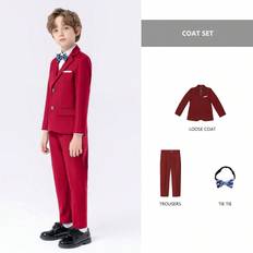 Buttons Suits Children's Clothing Shein pcs Young Boys Suits Set Jacket Pants Bow Tie Formal Tuxedo Outfit For Wedding Party Performance Summer