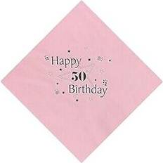 Foil Plates, Cups & Cutlery B&Q Celebration station 50th birthday napkins pack of 15 sg27362