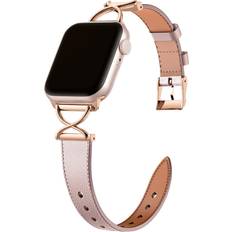 Watch 38/40/SE/41 mm Neutralt Konstläderrem Rosa