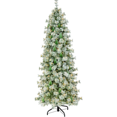 Christmas Trees National Tree Company Snowy Bottle Brush Slim 7.5 feet - No Size Christmas Tree