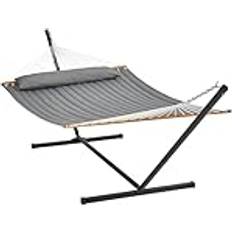 Gråa - Stål Hängmattor VEVOR Double Fabric Hammock with Stand 480lb Capacity - Grey