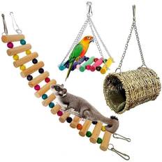 3 Parrot Or Dog Toys Bridge Ladders Swing Toys