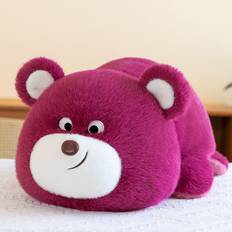 Veishet Rose Red, 35cm/13.78in Cute Flip Husky Red Bear Plush Toy Fashion Simple Comfortable Throw Pillow Gift