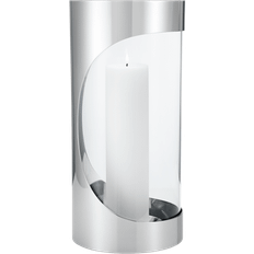 Georg Jensen Chrome Contours Silver/Transparent Lysestage 33cm