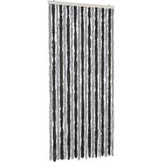 vidaXL Flueforhæng 56x200 cm Chenille Grå Sort