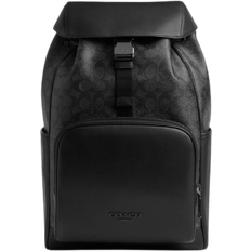 Black - Leather Backpacks Coach Racer Backpack In Signature - Gunmetal/Charcoal/Black