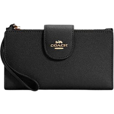 Phone Pockets Wallets Coach Phone Wallet - Crossgrain Leather/Gold/Black