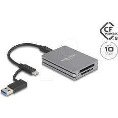 DeLock 91011 Card Reader, USB-A/-C, für SD, CFexpress Typ B