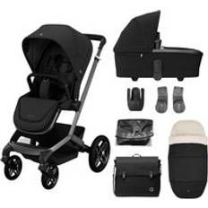 Maxi-Cosi Pushchairs Maxi-Cosi Fame Pushchair Essential Bundle - Twillic Black With Black Wheels