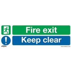 Worksafe Safety Sign - Fire Exit Keep Clear Large - Self-adhesive