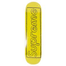 Érable Decks Supreme x Kaws Skateboard mit Logo unisex Holz Einheitsgröße Gelb